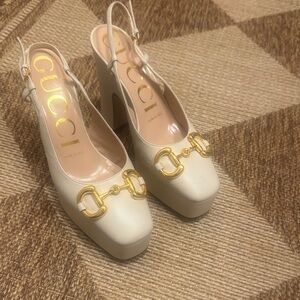 Gucci Women's Cream Slingback Heels